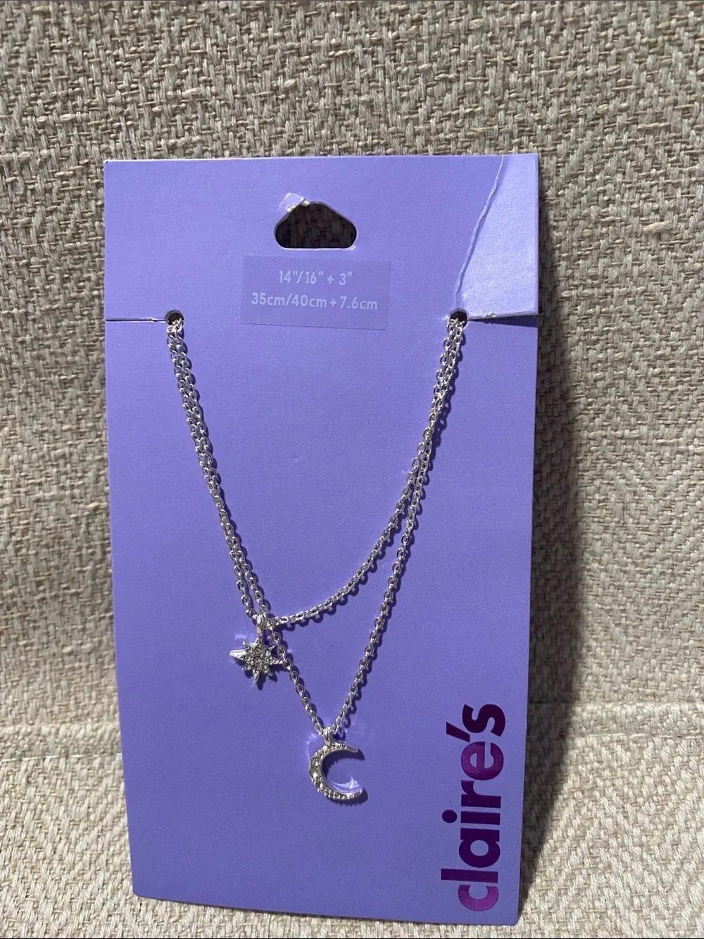 Claire's Silver Moon & Star Layered Necklace